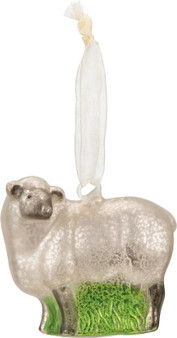 29398 Glass Xmas Ornament - Sheep - Set Of 6