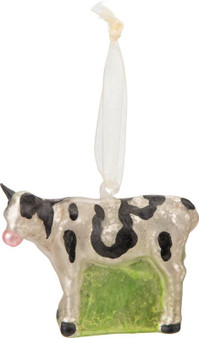 29397 Glass Xmas Ornament - Cow - Set Of 6