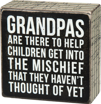 27218 Box Sign - Grandpas - Set Of 2 (Pack Of 4)