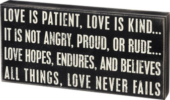 17787 Box Sign - Love Is Patient - Set Of 2