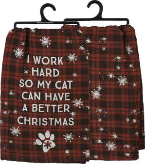 103579 Dish Towel - Work Hard Cat - Set Of 6 (Pack Of 2)