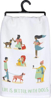 103080 Dish Towel - Better With Dogs - Set Of 6 (Pack Of 2)