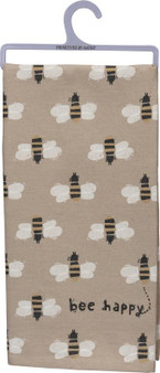 102574 Dish Towel - Bee Happy - Set Of 3 (Pack Of 2)