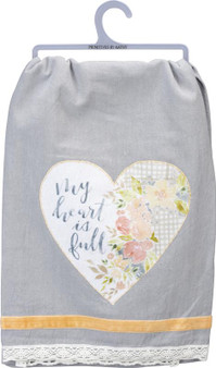 101909 Dish Towel - My Heart Is Full - Set Of 3 (Pack Of 2)