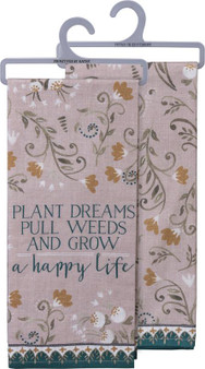 101736 Dish Towel - Happy Life - Set Of 3 (Pack Of 2)