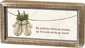 100442 Inset Box Sign - Warm My Heart - Set Of 2 (Pack Of 2)