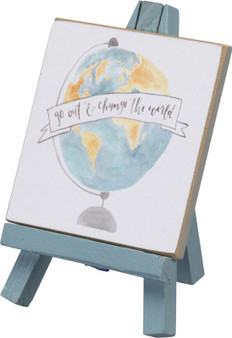 100207 Mini Easel - Change The World - Set Of 4 (Pack Of 2)