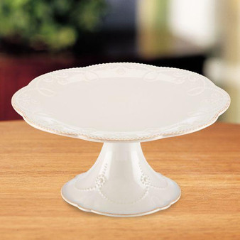French Perle White Pedestal Cake Plate (824745)