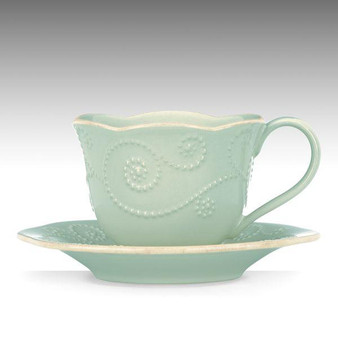 French Perle Ice Blue Cup & Saucer (824410)
