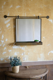 Rolling Wall Mirror With Tray