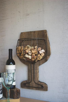 Wood And Wire Wall Wine Cork Holder