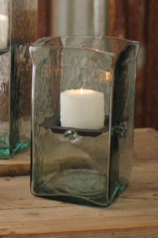 Small 6X6X11 Decorative Square Candle Hurricane