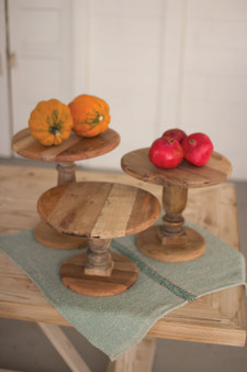 3 Set Recycled Wooden Display Stands