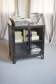 Metal Cabinet With Two Glass Doors