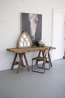 Recycled Wooden Console With Saw Horse Base - Chh1000