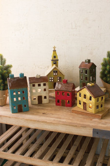 6 Set Ceramic Village-One Each Design