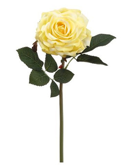 Real Touch Rose Stem In Yellow - 14" Tall