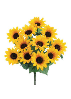 Artificial Sunflower Bush In Yellow