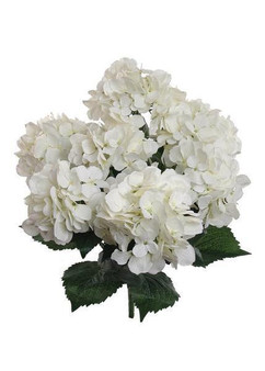 Artificial Hydrangea Flower Bush In White - 25"