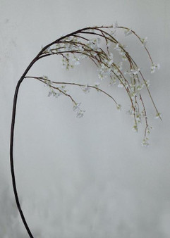 White Artificial Weeping Cherry Blossom Branch - 57"