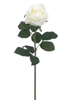 Real Touch Rose Stem In White - 20" Tall