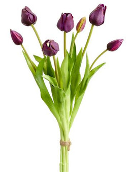 Plum Purple Artificial Tulip Bundle - 18.5" Tall (Bundle Of 2)