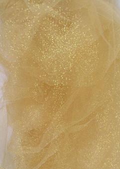 Bolt Of Glittered Gold Tulle Table Draping Fabric - 54" Wide