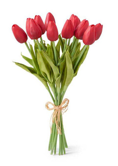 Red Real Touch Mini Tulip Bundle - 13.5" Tall