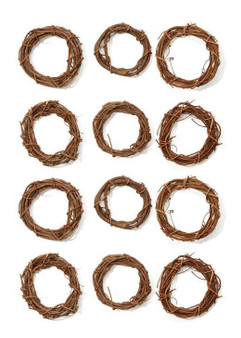 Mini Natural Grapevine Wreaths - 6" (Bundle Of 12)