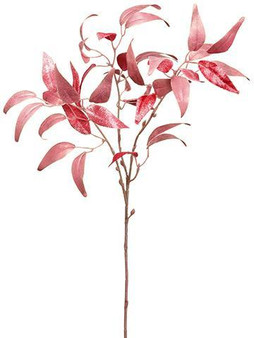 Artificial Holiday Leaves Velvet Ruscus In Pink - 27" Tall (Bundle Of 2)