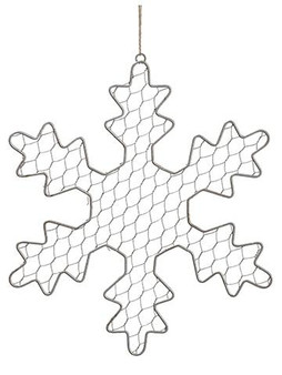 12" Metal Snowflake Ornament Antique Silver (Bundle Of 12) XN8113-SI/AT