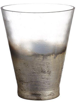 10"H X 8"D Glass Vase Gray Silver 2 Pieces XAC533-GY/SI