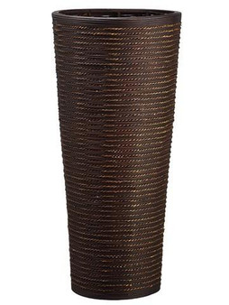 27.5"H X 12.6"D Bamboo/Straw Rope Container Black Brown 4 Pieces ZCB942-BK/BR