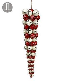 20" Bell Icicle Drop Ornament Red White 2 Pieces XN7622-RE/WH
