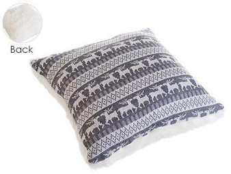 18"W X 18"L Knitted Reindeer Pillow Gray White 3 Pieces XAK708-GY/WH