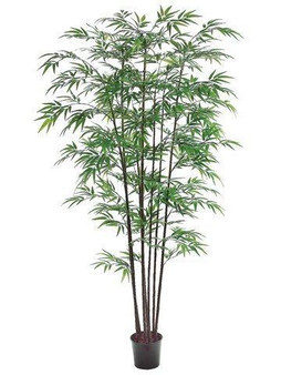 7' Black Bamboo Tree X8 With 1980 Leaves In Pot Green 2 Pieces LTB457-GR