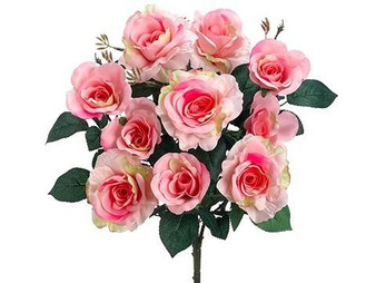 18" Rose Bush X 10 Pink 12 Pieces FBR628-PK