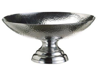 12.5"Dx6"H Hammered Pedestal Bowl Silver 6 Pieces ACL939-SI