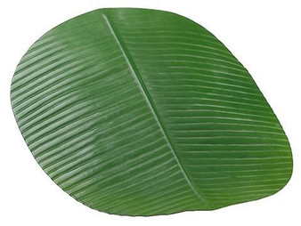 19"W X 16"L Banana Leaf Placemat Green 12 Pieces AA8815-GR