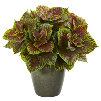 20" Coleus Artificial Plant In Green Planter (Real Touch) (8768)