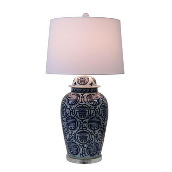 Blue And White Longevity Table Lamp (L1929)