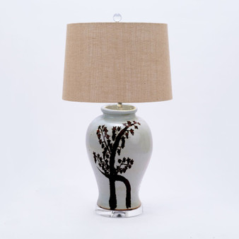 Rusty Brown Twisted Tree Table Lamp With Brown Shade (L1255-RB)