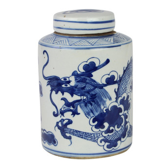 Blue And White Mini Tea Jar Dragon (1602B)