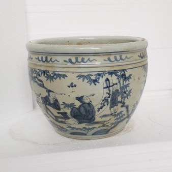 Blue And White Porcelain Pot With Seven Sages Of Bamboo Groove (1599F)