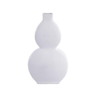 Flat Gourd Vase - Matte White (1252-MW)