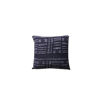 Black Mudcloth Pillow - Matrix Symbols (P045B)