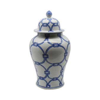 Blue & White Lover Locks Temple Jar (1264M)