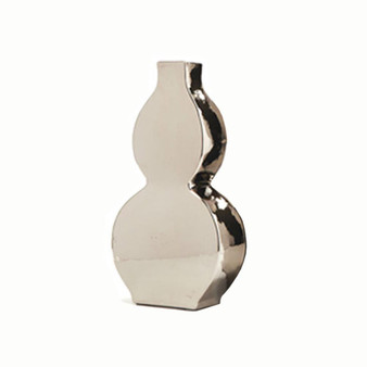 Flat Gourd Vase - Silver (1252-SIL)