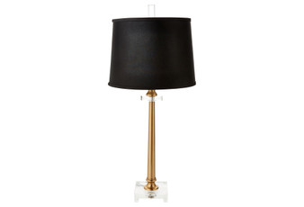 Antique Brass And Lucite Table Lamp (KY030)
