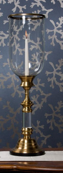 Antique Brass Hurricane With Lucite Stem (BC405)